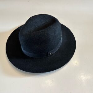 LAUREN RALPH LAUREN Wool Fedora Black Hat 57 cm One Size